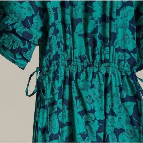 Sundance Teal Leaf Print Jumpsuit - Picture 3 of 9